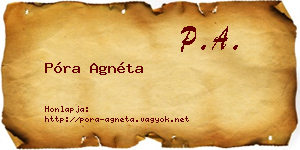 Póra Agnéta névjegykártya